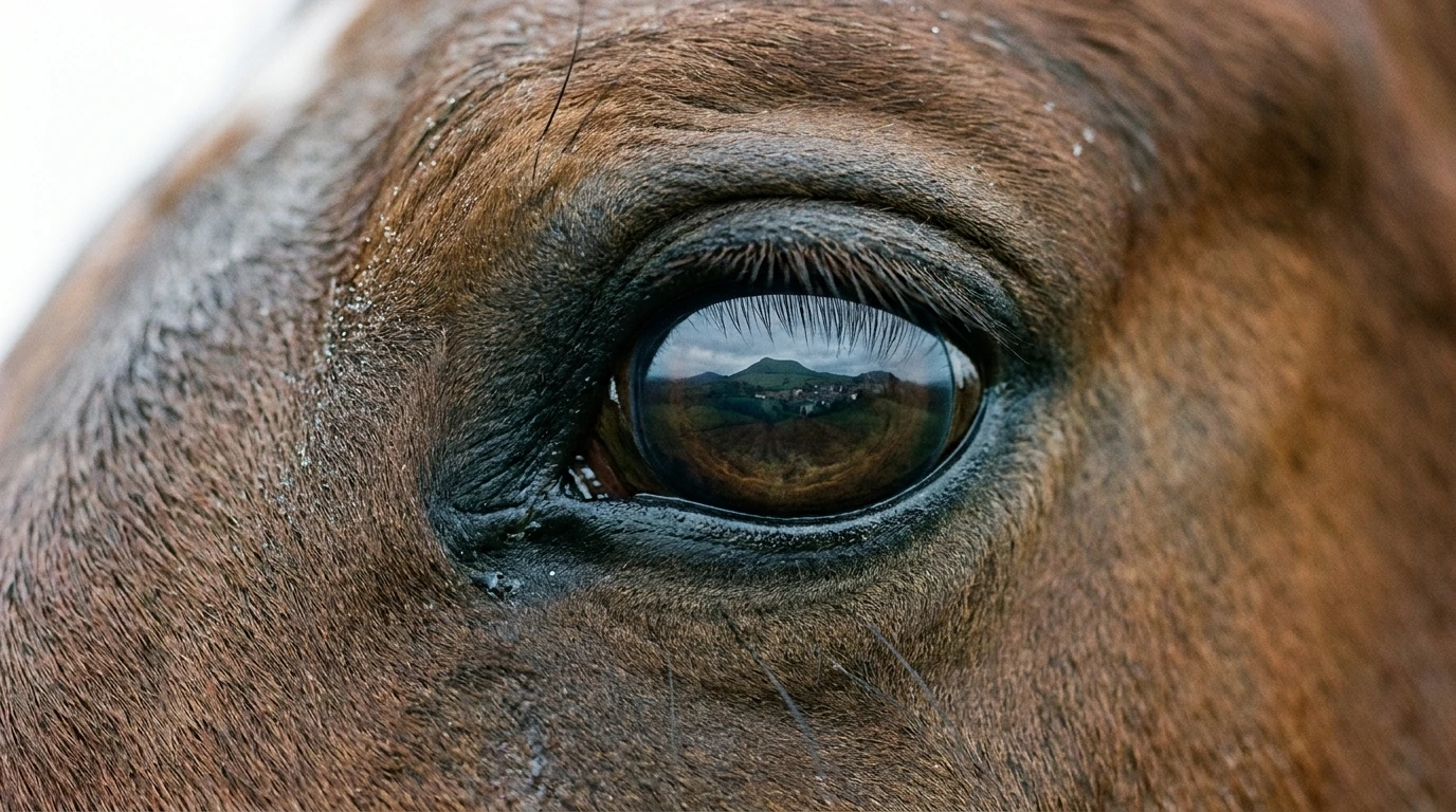 Un regard de cheval au Les poneys du Farnier, Brives-Charensac