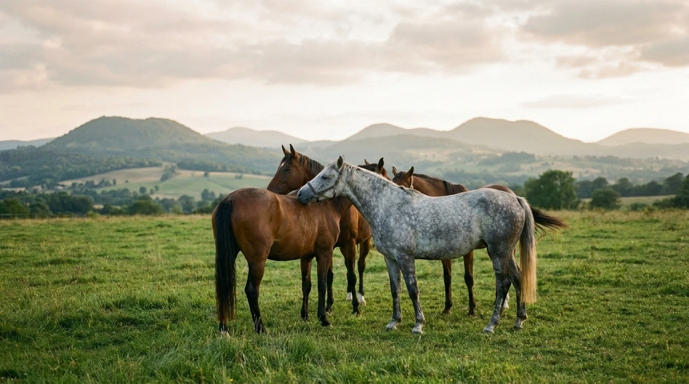 Les chevaux du Les poneys du Farnier en liberté, Haute-Loire